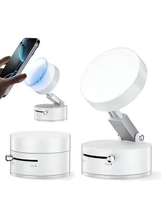 حامل موبايل مغناطيسي مفرغ من الهواء، قاعدة تثبيت بالشفط حامل موبايل مغناطيسي قوي قابل للطي للسيارة وصالة الألعاب الرياضية والمرآة والأسطح الملساء، متوافق مع موبايل آيفون ماج سيف - Image 2